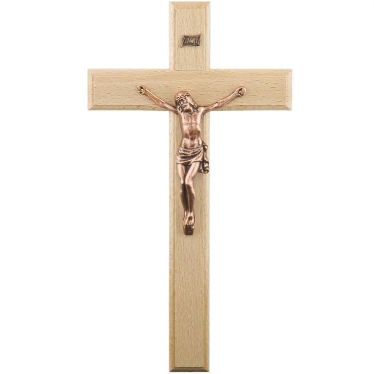Krzyż wiszący 32 cm - drewno - jasny