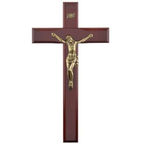 Krzyż wiszący 32 cm - drewno - ciemny