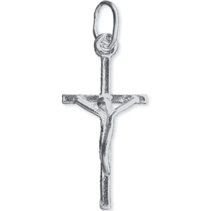 Mini krzyżyk srebrny z pasyjką - srebro 925 - k146