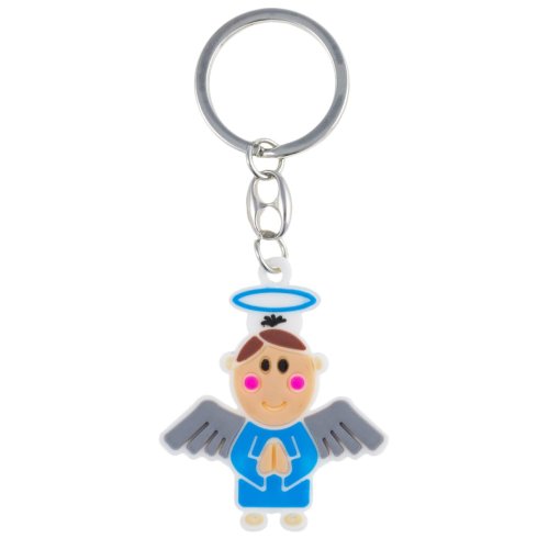 Brelok do kluczy - Aniołek niebieski - gumowy