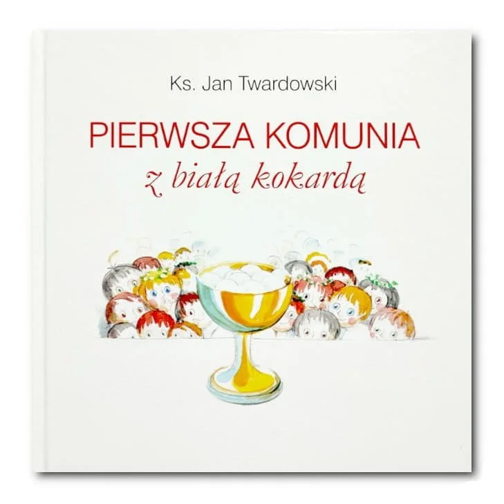 Pierwsza Komunia Śiwęta z białą kokardą