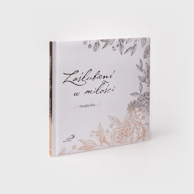 Pamiątka Ślubu - Zaślubieni w miłościPamiątkowy album ślubny ‘Zaślubieni w miłości’ w twardej oprawie z miejscem na zdjęcia i dedykacje