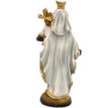 Figurka Matki Boskiej Szkaplerznej z Dzieciątkiem Jezus – 12 cm, ręcznie malowana, masa żywiczna, kolorowa. Tył figurki