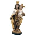 Figurka Matki Boskiej Szkaplerznej z Dzieciątkiem Jezus – 12 cm, ręcznie malowana, masa żywiczna, kolorowa. Przód figurki