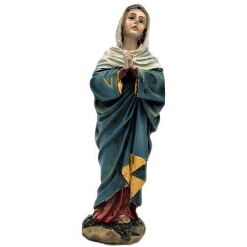 Figurka Matki Boskiej Bolesnej – 12 cm, ręcznie malowana, symbol siedmiu boleści, masa żywiczna. Figurka przodem