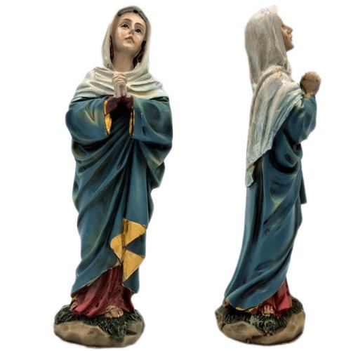 Figurka Matki Boskiej Bolesnej – 12 cm, ręcznie malowana, symbol siedmiu boleści, masa żywiczna.