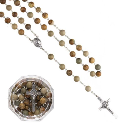 Różaniec z kamini - Jaspis