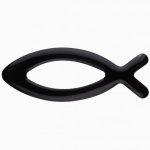 Rybka katolicka - naklejka na samochód - czarna