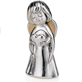 Aniołek z serduszkiem srebrzony 10 cm