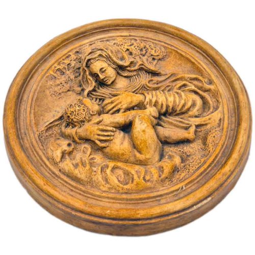 Matka Boska Karmiąca - relief gipsowy