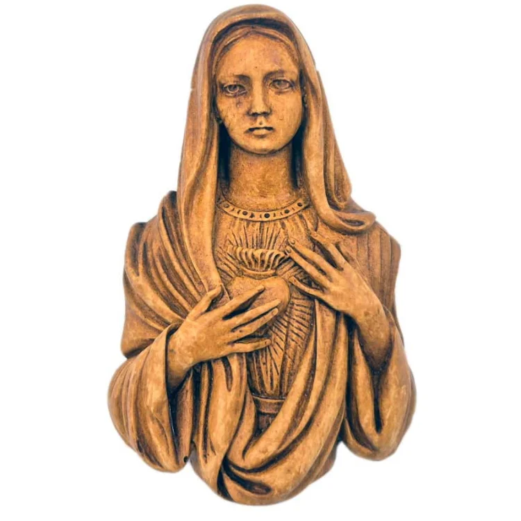 Serce Maryi - relief gipsowy 11 cm