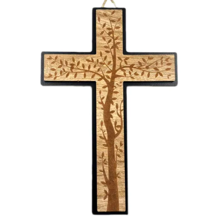 Krzyżyk wiszący - 22,5 cm - drzewo