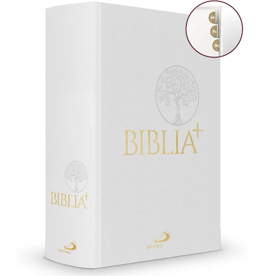 Biblia Plus - paginacja - biała płócienna