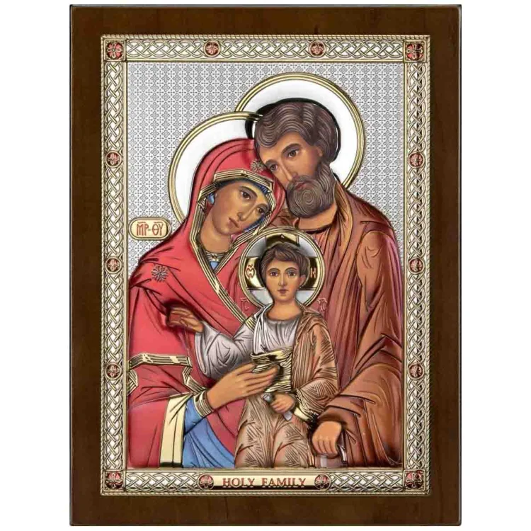 Ikona srebrzona Święta Rodzina 26,5 cm x 36,5 cm