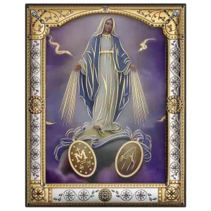 Matka Boża Niepokalana - ikonka ze szkłem 14,5 cm