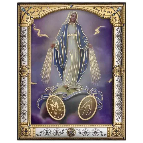 Matka Boża Niepokalana - ikonka ze szkłem 14,5 cm