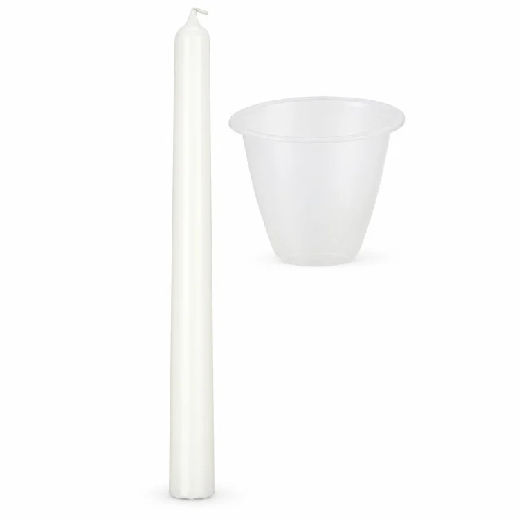 Świeca biała z osłonką - 26 cm