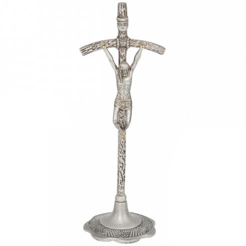 Krzyż papieski 19 cm -stare srebro