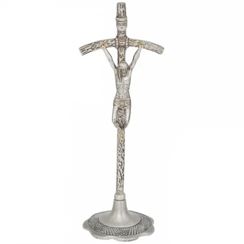 Krzyż papieski 19 cm -stare srebro