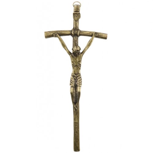 Krzyż papieski do zawieszenia 27 cm mosiądzowany