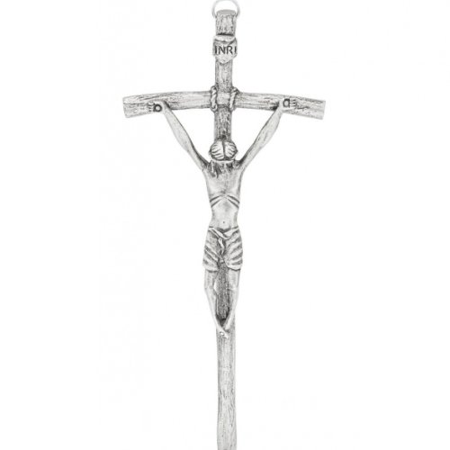 Krzyż papieski do zawieszenia 27 cm nikiel