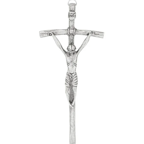 Krzyż papieski do zawieszenia 27 cm nikiel