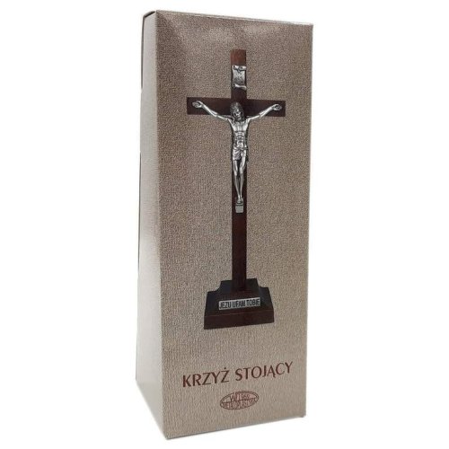 Krzyż stojący drewniany JUT 23 cm ciemn