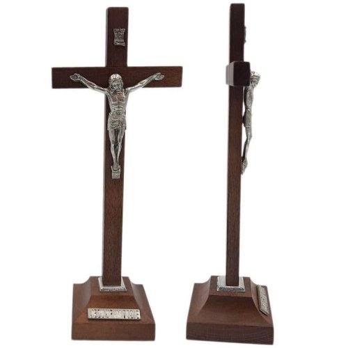 Krzyż stojący drewniany JUT 23 cm ciemn