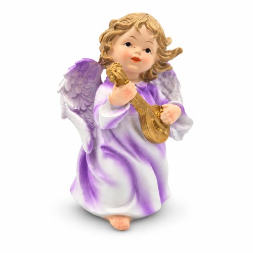 Aniołek z mandoliną - figurka 11 cm