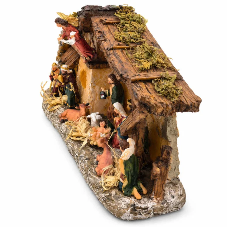 Szopka Bożonarodzeniowa z figurkami 36 cm - podświetlana