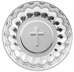 Miseczka na wodę święconą - metal srebrny