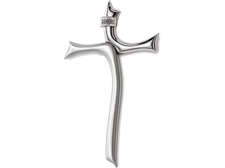 Krzyż srebrzony wiszący 25 cm