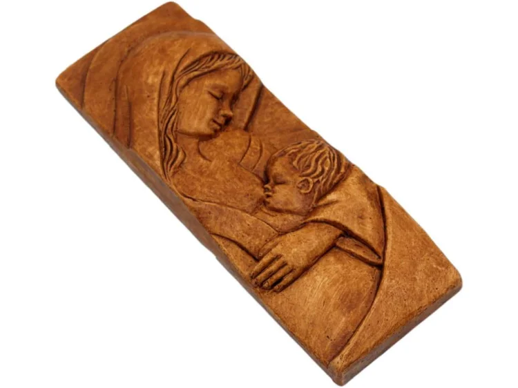 Matka Boska Karmiąca- relief gipsowy 16cm