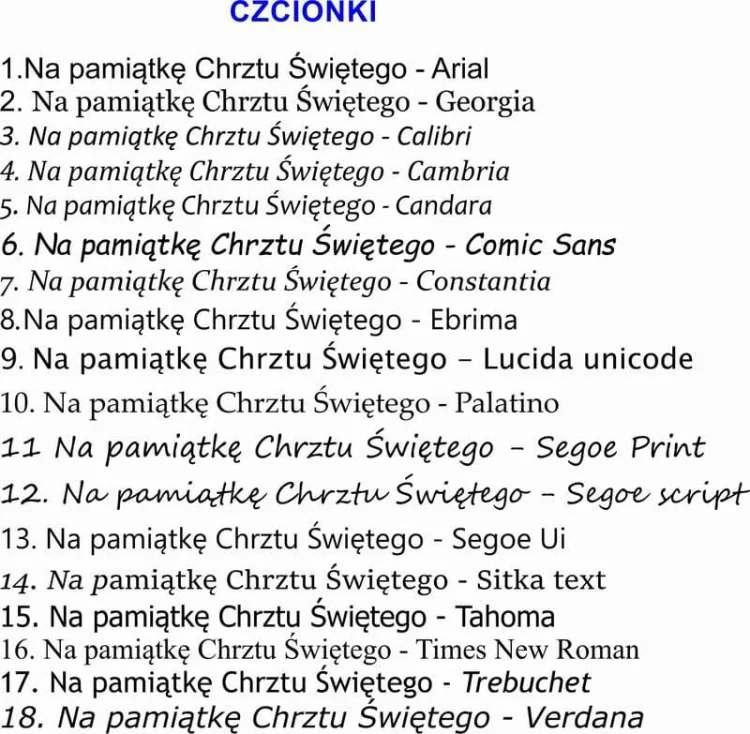 wzory czcionek