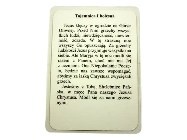 Tajemnice różańcowe - karty laminowane