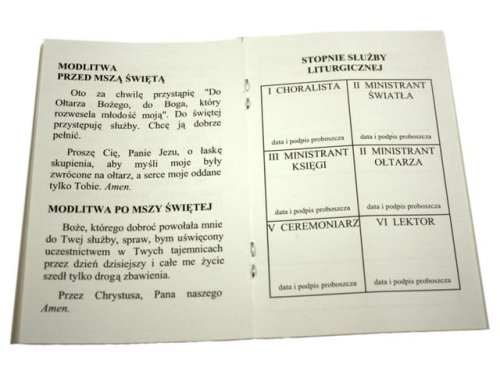 Legitymacja Ministranta - książeczka