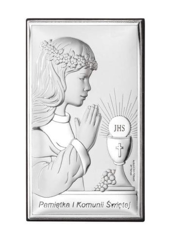 Obrazek komunijny z grawerem - dziewczynka v34 9x15 cm