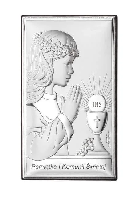 Obrazek komunijny z grawerem - dziewczynka v34 9x15 cm
