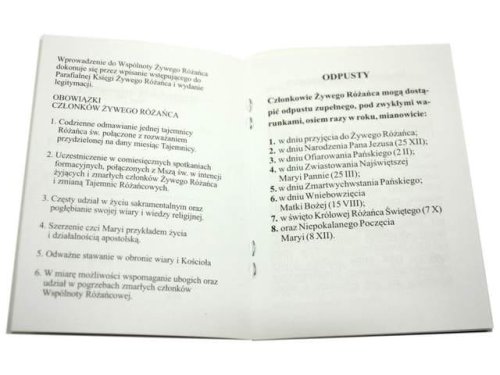 Legitymacja Żywego Różańca - książeczka