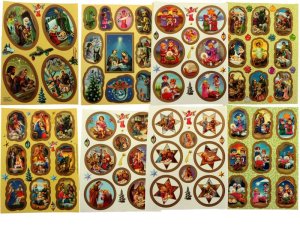 Naklejki bożonarodzeniowe MIX 8 arkuszy