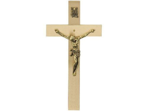 Krzyżyk mosiądzowany płaski 14cm