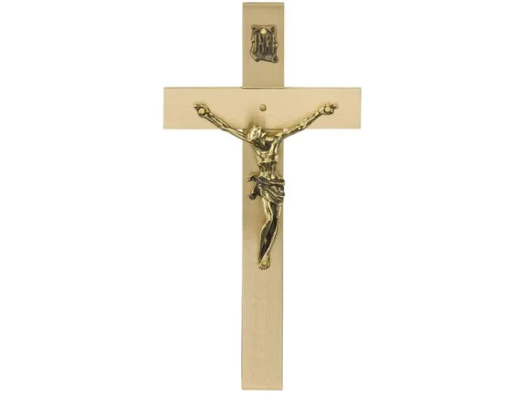 Krzyżyk mosiądzowany płaski 14cm