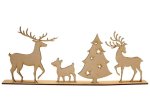 Ozdoba świąteczna - renifery + choinka - sklejka