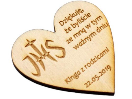 Magnes dla gości pierwszokomunjnych - podziękowanie s1