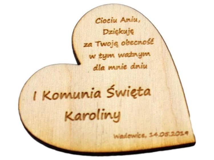 Magnes dla gości pierwszokomunjnych - personalizowany