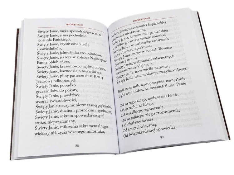Zbiór litanii - część spisu treści