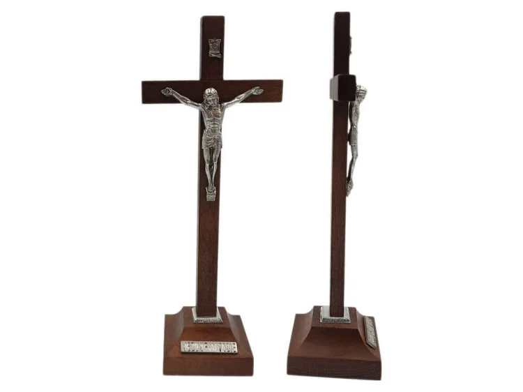 Krzyż stojący drewniany JUT 23 cm ciemny