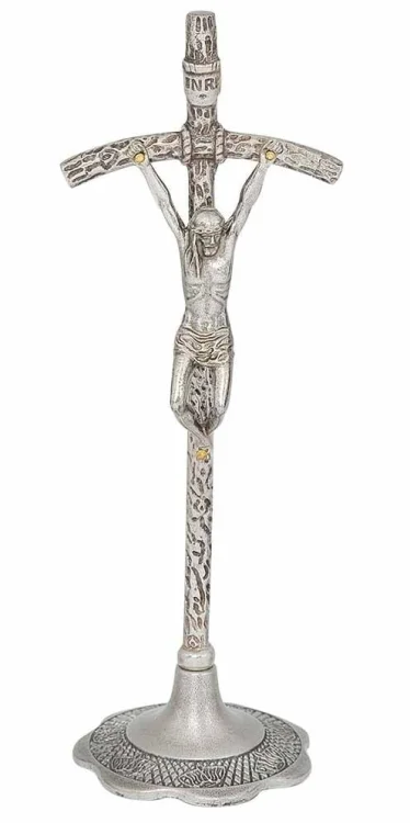 Krzyż papieski nikiel 19 cm