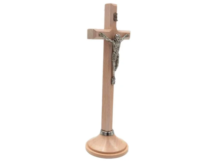 Komplet kolędowy drewniany 22 cm jasny - krzyż