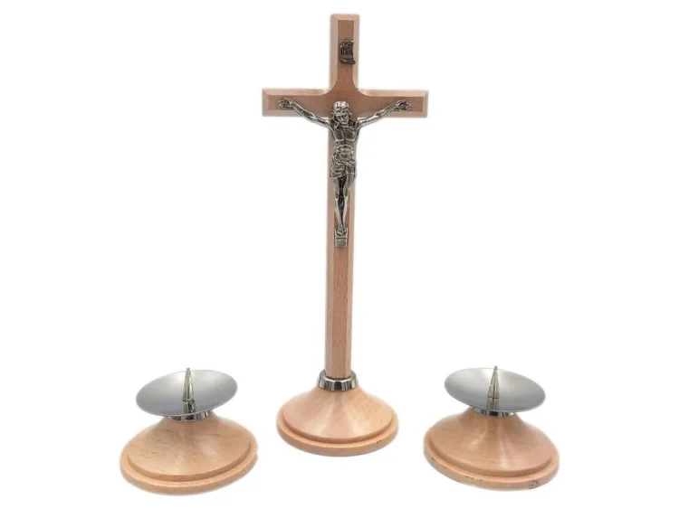 Komplet kolędowy drewniany 22 cm jasny
